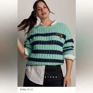 Pilcro Blue Striped Sweater